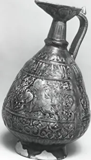 Ewer with Molded Inscriptions and Figures on Horseback, Iran Ewer with Molded Inscriptions and Figures on Horseback, Iran