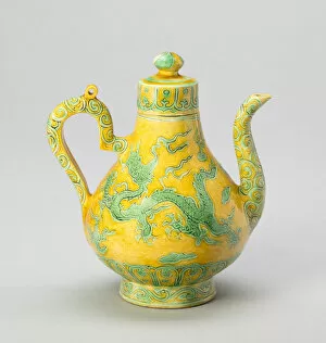 Ewer with Paired Dragon amid Cloud Scrolls, Ming dynasty, Zhengde reign (1506-1521)