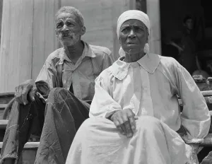 Enslaved People Prints: Ex-slave and wife who live in a decaying plantation house