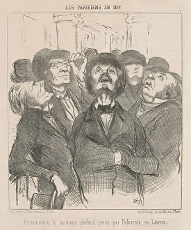 Examinant le nouveau plafond... 19th century. Creator: Honore Daumier
