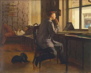 Examination preparation, 1864. Artist: Repin, Ilya Yefimovich (1844-1930) Examination preparation, 1864. Artist: Repin, Ilya Yefimovich (1844-1930)
