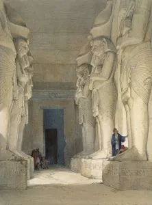 Monumental Prints: Excavated temple of Gyrshe, Nubia, 19th century. Artist: David Roberts