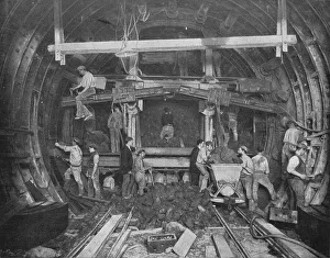 Excavating a tube railway, Great Northern and City Railway, London, c1903 (1903). Artist: Pearson & Son Ltd