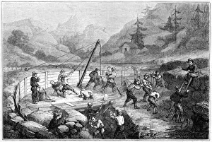 Prospecting Prints: Excavating and washing of sands at the bottom of a river