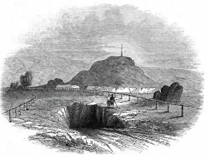 Warren Collection: The excavation in which the cists were found - the Mount and Priory ruins, 1845