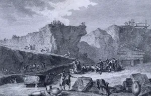 Erupting Prints: Excavation work at Herculaneum, Italy, 1781. Creator: Guttenberg