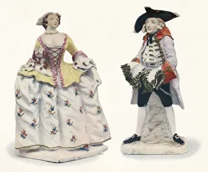 Exceptionally Rare Bow Porcelain Figures Decorated in Colours, c1750 Exceptionally Rare Bow Porcelain Figures Decorated in Colours, c1750