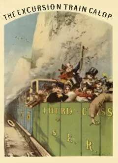 Carriages Collection: The Excursion Train Galop, sheet music cover, c1860, (1945). Creator: Unknown