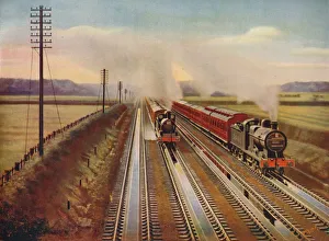 Cecil J Allen Prints: Excursion Trains to Blackpool Taking Water from Kirkham Track-Troughs, 1926