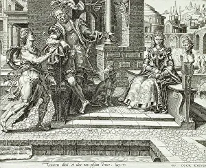 Coornhert Dirck Volkertsen Prints: The Third Excuse: the Man who Married a Wife, 1559. Creator: Dirck Volkertsen Coornhert