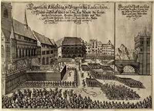 Prague Collection: Execution of 27 Protestant Leaders on the Old Town Square in Prague on June 21, 1621, 1621