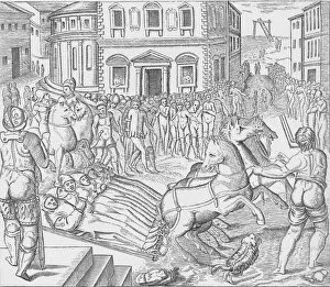 Carthusian Gallery: Execution of three Carthusian martyrs, Tyburn, London, 1535 (1904). Artist: Nicolas Beatrizet