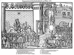 Execution of conspirators at Amboise, French Religious Wars, March 1560 (1570). Artist: Jacques Tortorel