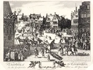 Conspirator Prints: Execution of the conspirators in the Gunpowder Plot in Old Palace Yard