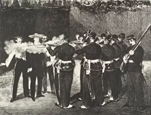Lithograph On Chine Collé Gallery: The Execution of the Emperor Maximilian (L exécution de Maximilien), 1868