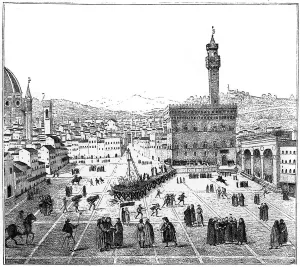 Girolamo Prints: The execution of Girolamo Savonarola in the Piazza Della Signoria, Florence, 1882