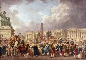 Pierre Antoine Demachy Prints: Execution by Guillotine in Paris during the French Revolution
