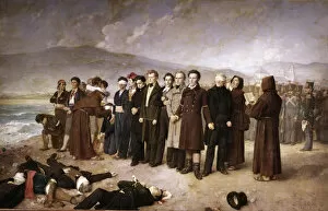 Execution of Jose Maria de Torrijos and his companions on the beaches of Malaga, oil on canvas