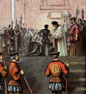 Execution Of Mary, Queen Of Scots, 1587, (c1850)