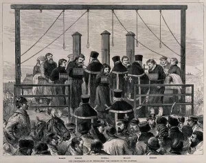 Alexander Nikolayevich Collection: The execution of the Nihilists, ca 1881. Artist: Anonymous