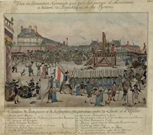 Counter Revolution Collection: The execution of Robespierre and his supporters on 28 July 1794. Artist: Anonymous
