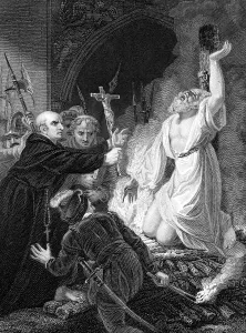 Cranmer Prints: Execution of Thomas Cranmer, Archbishop of Canterbury, Oxford, 1556 (mid 19th century)