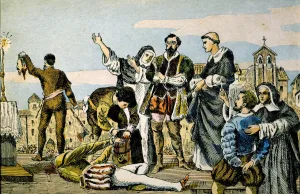 Carlos V Prints: Execution in Villalar in 1521 of the three commoner leaders: Juan de Padilla, Juan Bravo