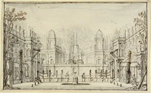 Garden Design Prints: Exedra and cascade inspired by the Water Theater at Villa Aldobrandini
