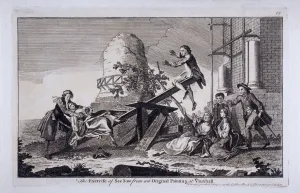 Francis Hayman Prints: The Exercise of See Saw, Vauxhall Gardens, Lambeth, London, c1745