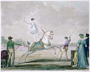 Antoine Charles Horace Vernet Collection: Exercises of the Circus Horse, c1818-1836. Artist: Carle Vernet