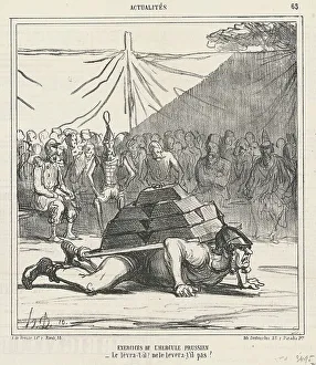 Weights Prints: Exercises de l'Hercule Prussien, 19th century. Creator: Honore Daumier