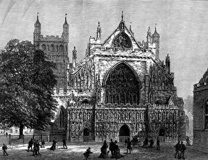 Scott Gilbert Prints: Exeter Cathedral, 1873. Creator: Unknown