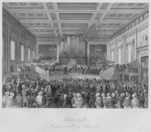 Speaker Prints: Exeter Hall. The great Anti-Slavery Meeting, 1841, c1841. Artist: Henry Melville