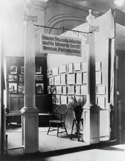 Exhibit display area for architectural photographs by Frances Benjamin Johnston... c1910 - c1912. Creator: Frances Benjamin Johnston. Exhibit display area for architectural photographs by Frances Benjamin Johnston... c1910 - c1912