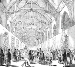 Charles West Cope Gallery: The Exhibition of Cartoons in Westminster Hall, 1845. Creator: Unknown