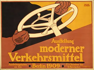 Car Race Prints: Exhibition of modern means of transport, 1909
