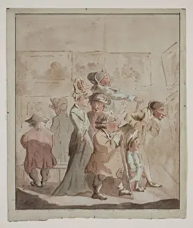 Visitor Prints: An Exhibition of Paintings, late 18th century. Creator: Unknown