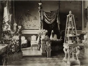 Silver Gelatin Photography Collection: The exhibition of the Russian Imperial Familys Faberge collection at the Dervis Mansion in St