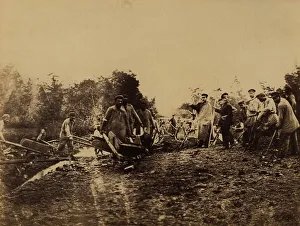 Penal Colony Prints: Exiled Convicts Building a Road through the Taiga