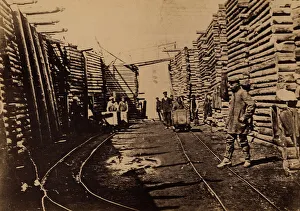Penal Colony Prints: Exiled Convicts Hauling Coal in the Yards of the Due Coal Mine