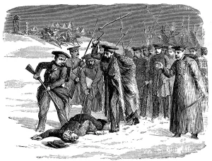 Discipline Prints: Exiled Russian prisoner being disciplined, 1874