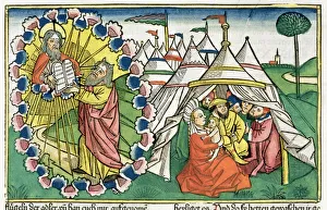 Ten Commandments Collection: Exodus 20: 1-5: Moses receiving the Ten Commandments