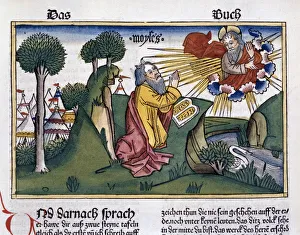 Moses Prints: Exodus 34: 1-10: Moses receives the second tablets with the Ten Commandments. Artist