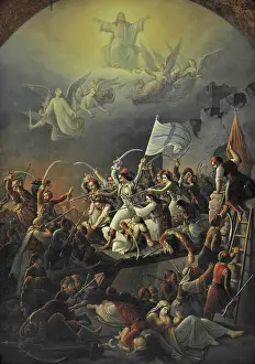 War Of Independence Prints: The Exodus from Missolonghi, 1853. Creator: Vryzakis, Theodoros (1814-1878)