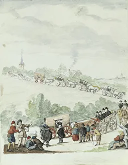 Carts Prints: The exodus of the Remonstrants, 1710-1720. Creator: Anon