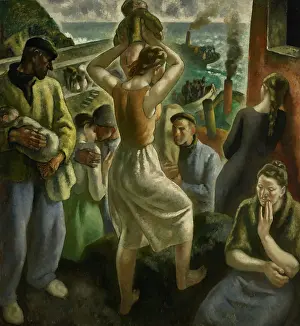 War Atrocities Prints: The Exodus. Triptych of War, central panel
