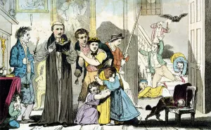 Candles Gallery: Exorcism by bell, book and candle, 1816