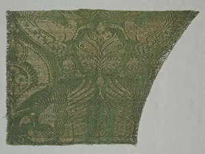 Exotic Gold-patterned Silk, 1360-1400. Creator: Unknown