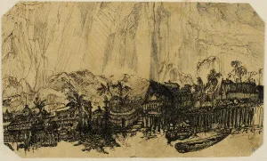 Bresdin Rodolphe Prints: Exotic Landscape, n. d. Creator: Rodolphe Bresdin