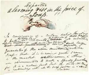 Washerwoman Prints: Expected--alarming rise in the price of soap!. Creator: George Cruikshank